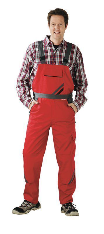 Planam Highline Latzhose rot schiefer schwarz Größe 66 Produktbild Planam Highline Latzhose rot schiefer schwarz Größe 66 bild 2