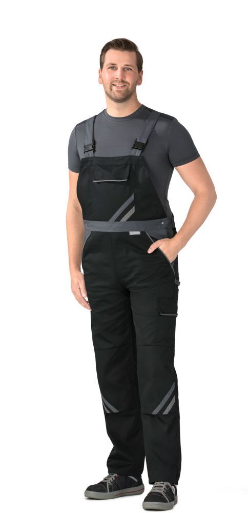 Produktbild Planam Highline Latzhose Arbeitshose schwarz schiefer zink Größe 61 bild 2