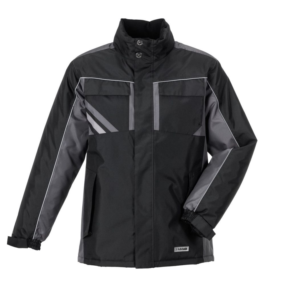 Planam Highline Winterjacke Arbeitsjacke schwarz schiefer zink Größe M Produktbild Planam Highline Winterjacke Arbeitsjacke schwarz schiefer zink Größe M