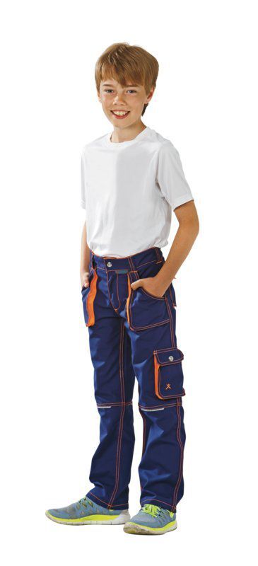 Planam Junior Bundhose marine orange Größe 122 128 Produktbild Planam Junior Bundhose marine orange Größe 122 128 bild 2