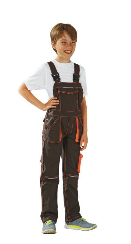 Planam Junior Latzhose oliv orange Größe 170 176 Planam Junior Latzhose oliv orange Größe 170 176