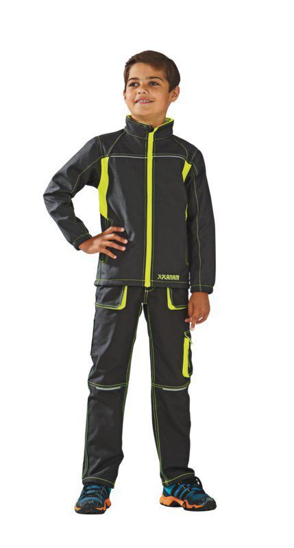 Planam Junior Softshelljacke anthrazit gelb Größe 146 152 Produktbild Planam Junior Softshelljacke anthrazit gelb Größe 146 152 bild 2