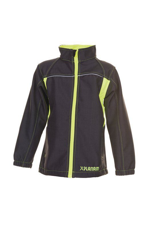 Planam Junior Softshelljacke anthrazit gelb Größe 170 176 Produktbild Planam Junior Softshelljacke anthrazit gelb Größe 170 176