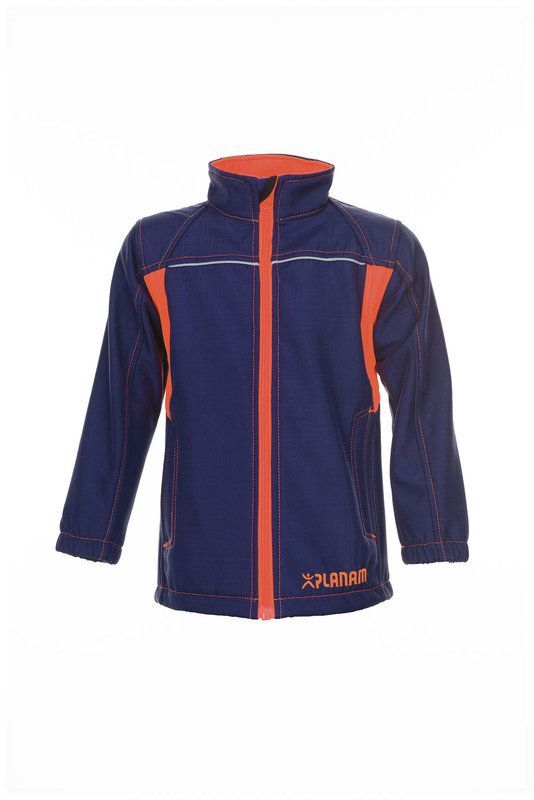 Planam Junior Softshelljacke marine orange Größe 146 152 Produktbild Planam Junior Softshelljacke marine orange Größe 146 152