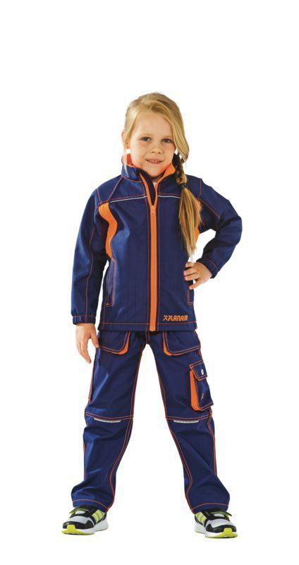 Planam Junior Softshelljacke marine orange Größe 158 164 Produktbild Planam Junior Softshelljacke marine orange Größe 158 164 bild 2