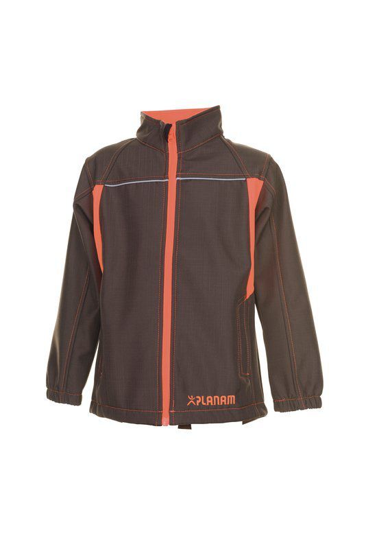 Planam Junior Softshelljacke oliv orange Größe 98 104 Produktbild Planam Junior Softshelljacke oliv orange Größe 98 104
