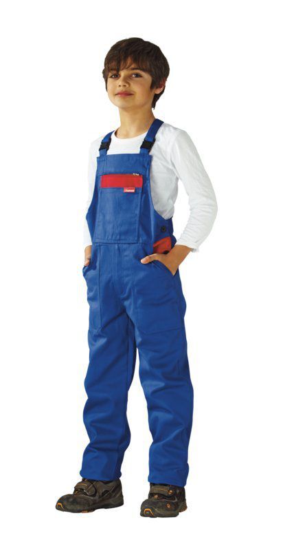 Planam Kinderlatzhose kornblau mittelrot Größe 86 92 Planam Kinderlatzhose kornblau mittelrot Größe 86 92