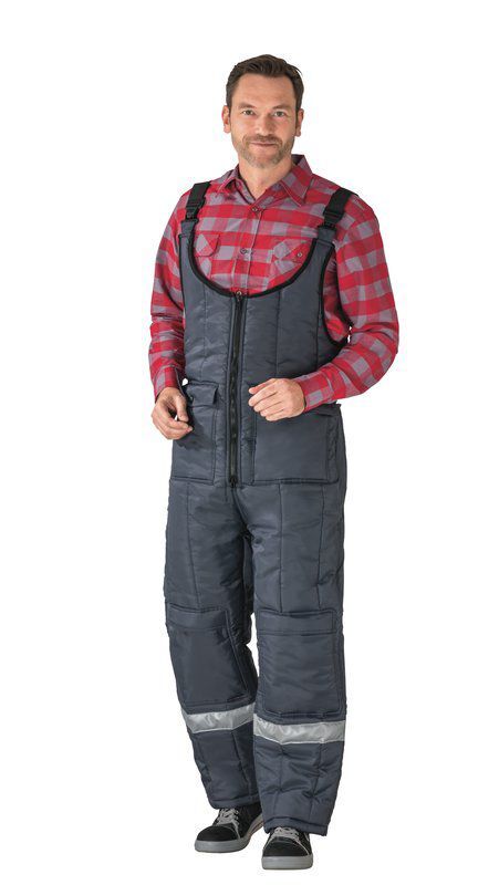 Planam Kühlhaus Gefrierhaus Latzhose marine Innenfutter rot Größe S Planam Kühlhaus Gefrierhaus Latzhose marine Innenfutter rot Größe S