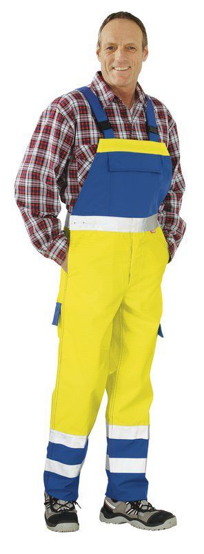 Planam Major Protect Latzhose warngelb kornblau Größe 64 Planam Major Protect Latzhose warngelb kornblau Größe 64