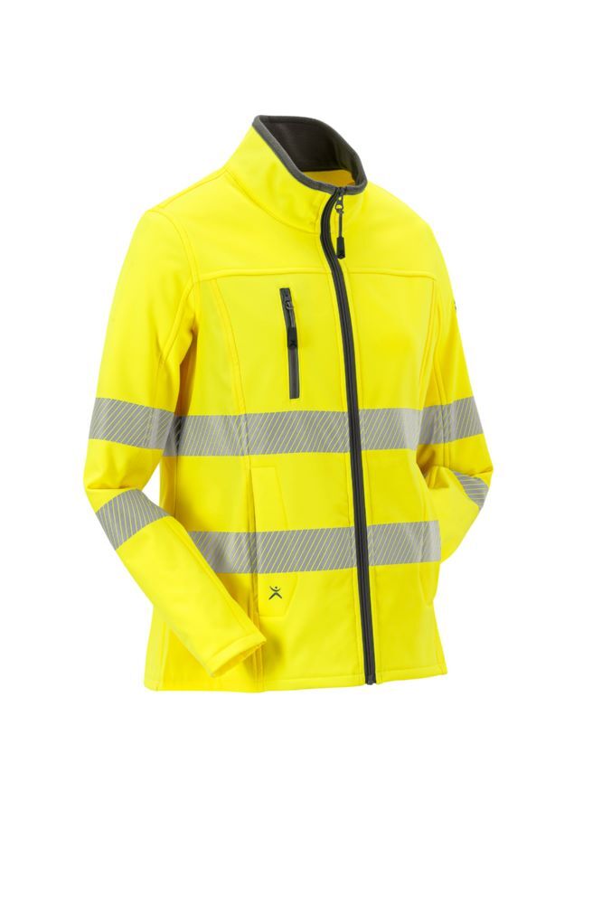 Produktbild PLANAM Norit Warnschutz Damen Pure Softshelljacke gelb Größe 54