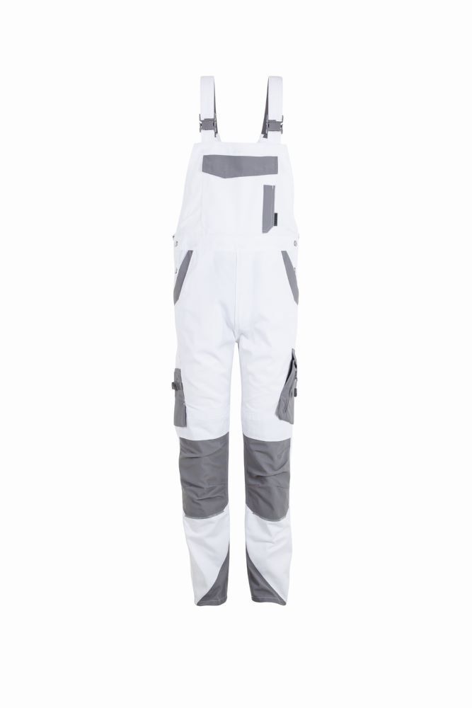 Planam Norit Herren leichte Latzhose weiß zink Gr. 106 Produktbild Planam Norit Herren leichte Latzhose weiß zink Gr. 106