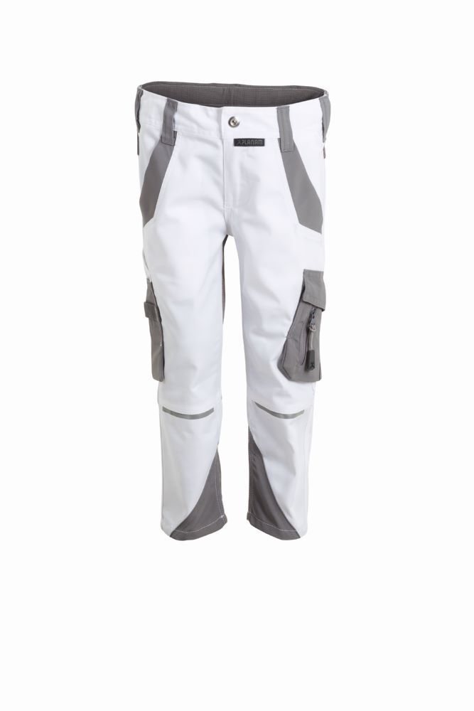 Planam Norit Kids Bundhose mit Knietaschen in weiß und zink Gr. 158 164 Produktbild Planam Norit Kids Bundhose mit Knietaschen in weiß und zink Gr. 158 164