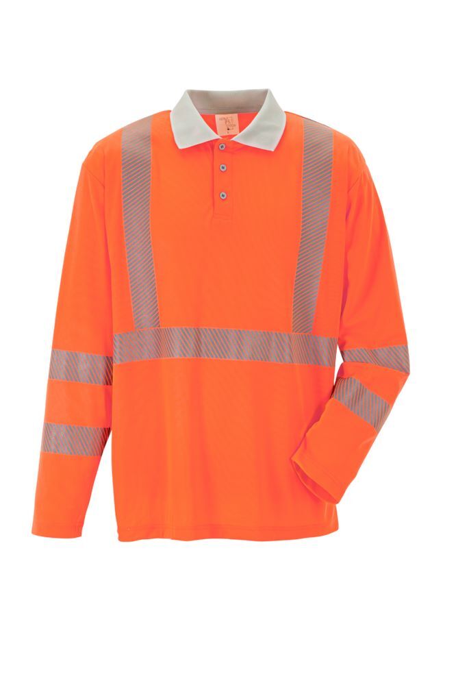 Produktbild PLANAM Norit Warnschutz Poloshirt langarm orange zink Größe L