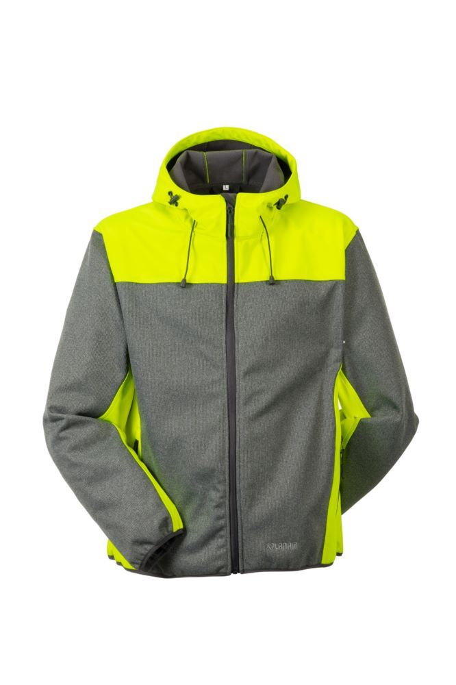 Planam Outdoor Kontrast Softshelljacke grau gelb Größe S Produktbild Planam Outdoor Kontrast Softshelljacke grau gelb Größe S