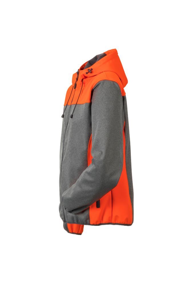 Planam Outdoor Kontrast Softshelljacke grau orange Größe M Produktbild Planam Outdoor Kontrast Softshelljacke grau orange Größe M bild 2