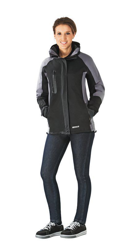 Planam Outdoor Regenjacke Shape Damen Jacke schwarz grau Größe M Produktbild Planam Outdoor Regenjacke Shape Damen Jacke schwarz grau Größe M bild 2