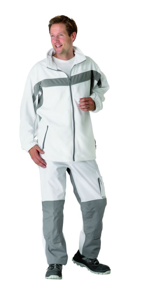 Planam Plaline Arbeitsjacke Fleecejacke reinweiß zink Größe XS Planam Plaline Arbeitsjacke Fleecejacke reinweiß zink Größe XS