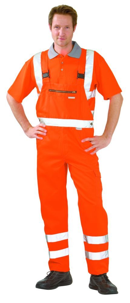 Planam Warnschutz Latzhose uni orange Größe 26 Planam Warnschutz Latzhose uni orange Größe 26