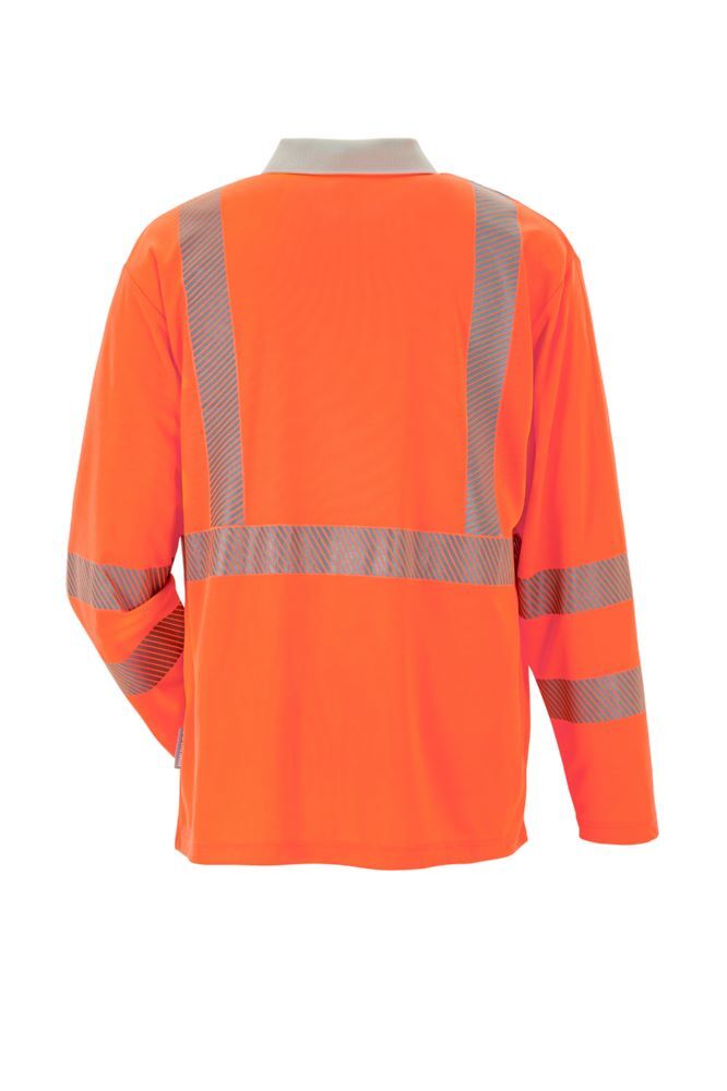 Produktbild Norit Warnschutz Poloshirt langarm orange/zink XXXL bild 3