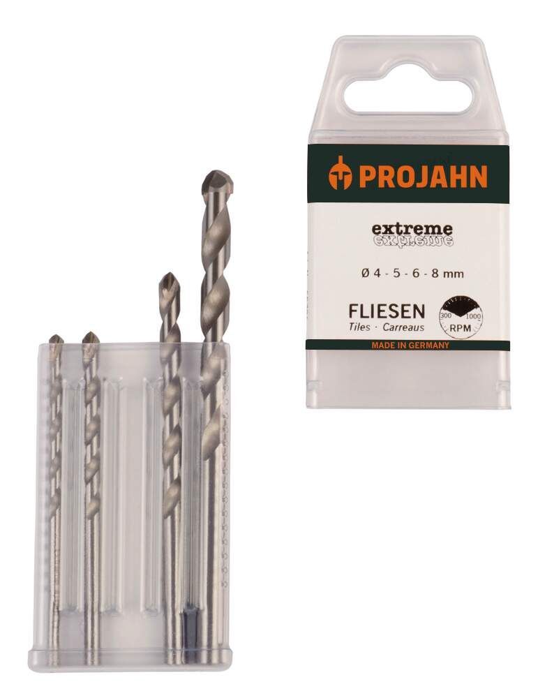 Produktbild Projahn Extreme Fliesenbohrerset 4 teilig Durchmesser 4 - 8 mm