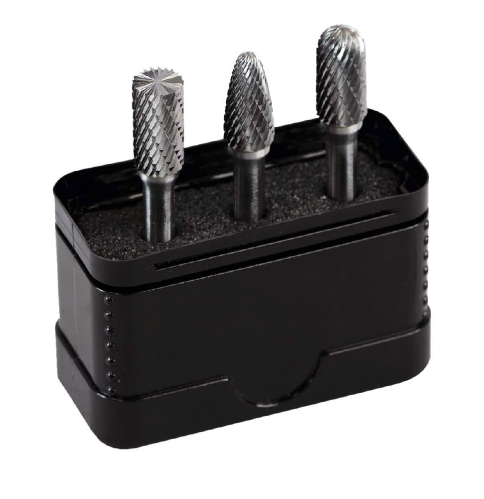Produktbild Projahn HM Frässtifte Set 3 teilig in Kunststoffpack Form B, C, F Kopfdurchmesser 9.6 mm