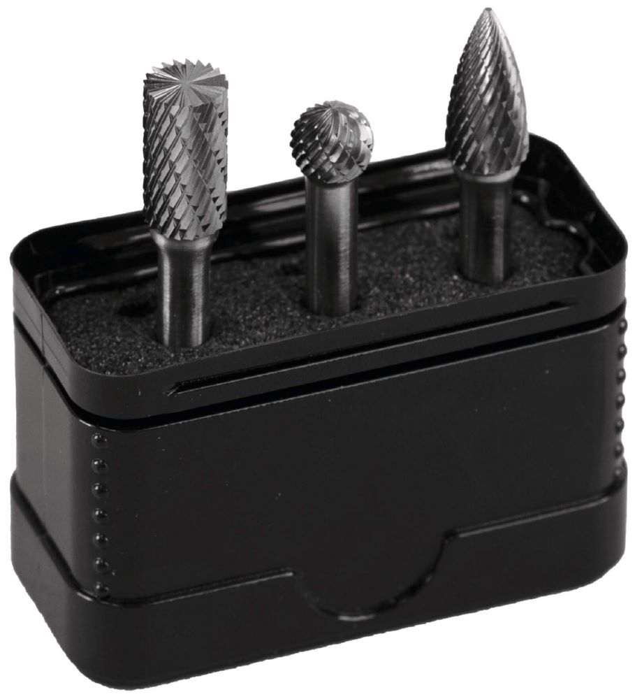 Produktbild Projahn HM Frässtifte Set 3 teilig in Kunststoffpack Form B, D, G Kopfdurchmesser 9.6 mm