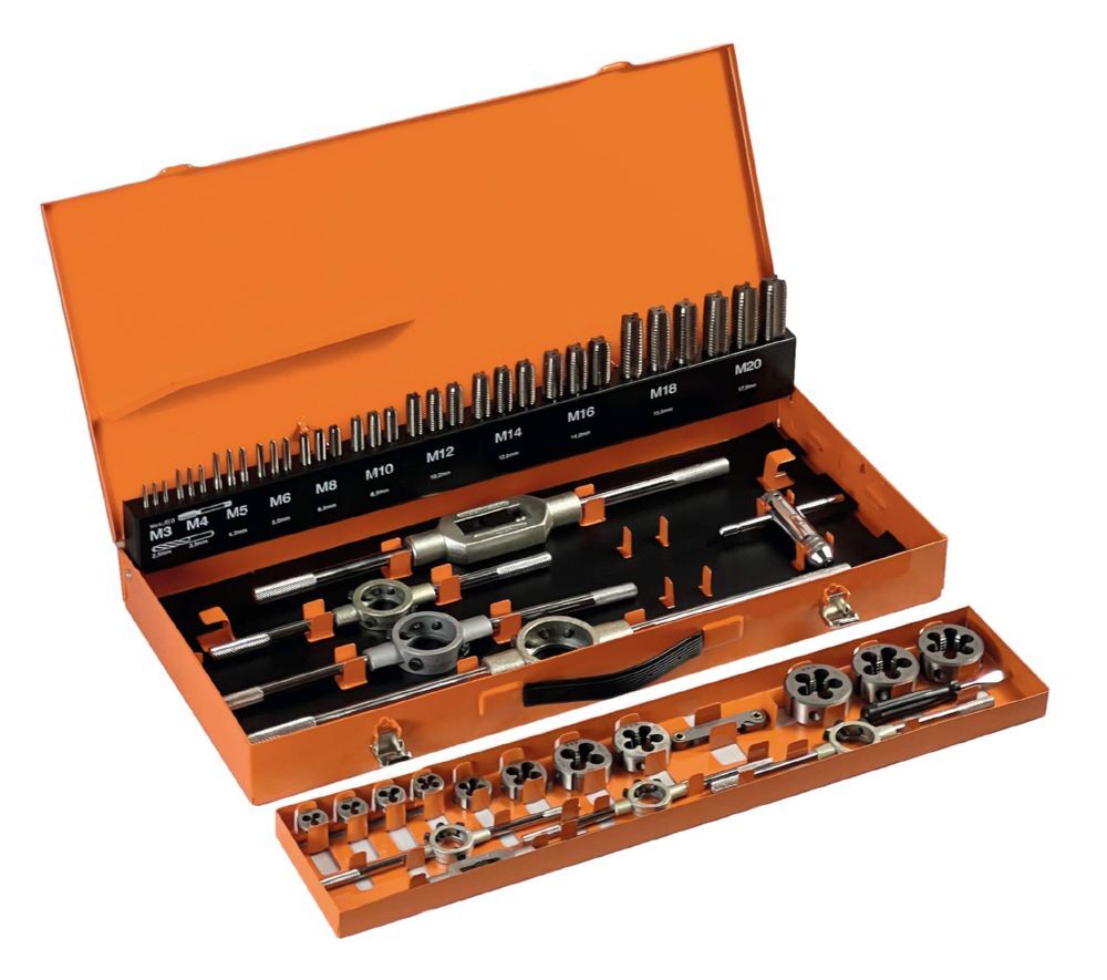 Produktbild Projahn Gewinde Schneidzeug Satz HSS-G 55 teilig M3-M20 im Metallkoffer