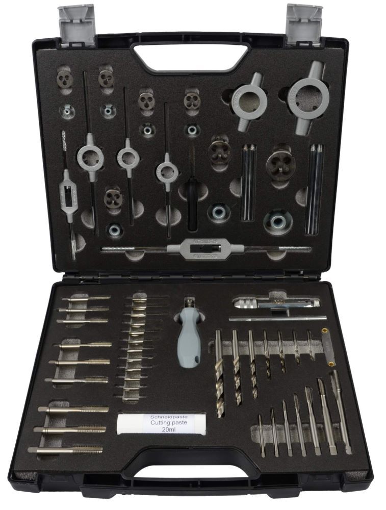 Produktbild Projahn Gewindeschneider Set HSS-G 61 teilig M3-M12 in Kunststoffkoffer