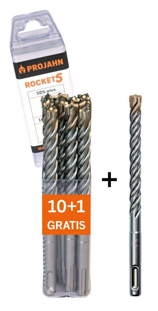 Produktbild Projahn Hammerbohrer ROCKET 5 SDS-plus 14x210mm 11er Pack