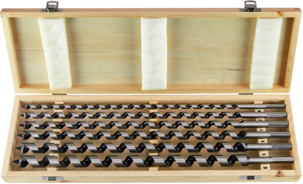 Produktbild Projahn Holz Schlangenbohrer 460 mm in Holzkassette CV Stahl 6 teilig