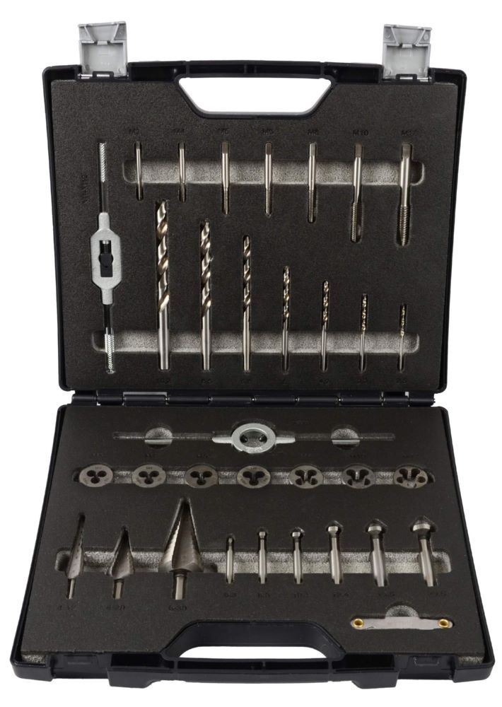 Produktbild Projahn Metallbearbeitung Set HSS-G 33 teilig M3-M12 in Kunststoffkoffer