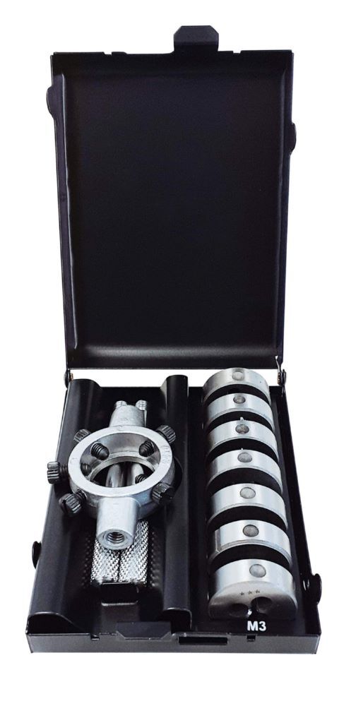 Produktbild Projahn Schneideisen Satz HSS-G 8 teilig M3 - M12 mit Schneideisenhalter