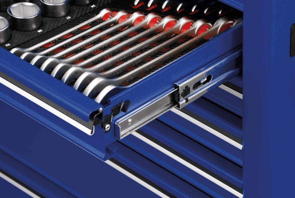 Produktbild Werkstattwagen UNIVERSE mit E-Power Elektroverteiler mit 7 Schubfächern Blau bild 2