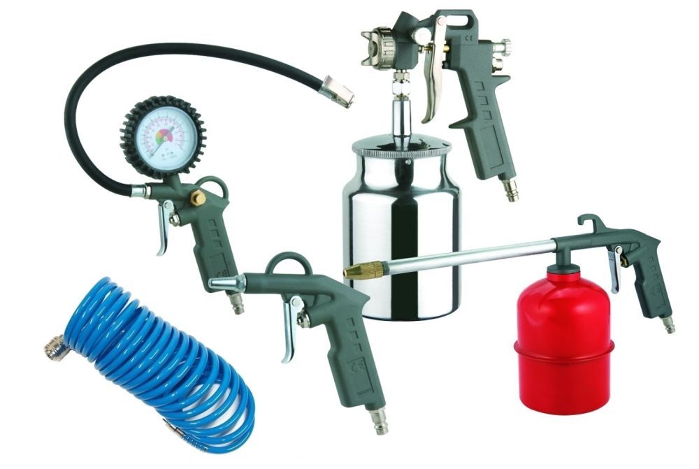 AEROTEC Druckluftset 5 tlg. - mit Saugbecher Pistole Produktbild AEROTEC Druckluftset 5 tlg. - mit Saugbecher Pistole