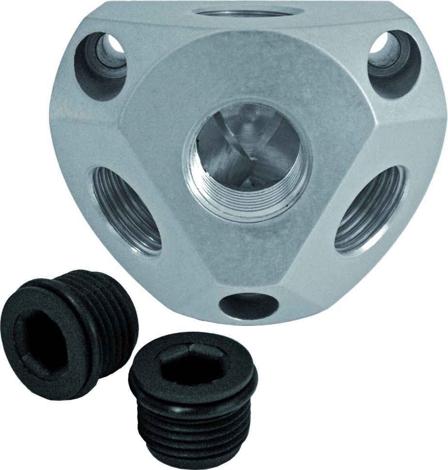 AEROTEC Luftverteilerdose  Alu 15 mm inkl. 2 Stopfen und Einschraubverbinder Produktbild AEROTEC Luftverteilerdose  Alu 15 mm inkl. 2 Stopfen und Einschraubverbinder bild 2