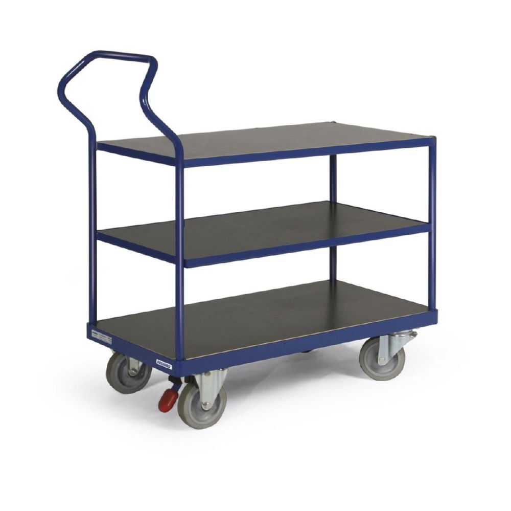 Ergotruck Tischwagen 3 Ladeflächen mit Griffbügel 800 x 1426 x 1256 mm Produktbild Ergotruck Tischwagen 3 Ladeflächen mit Griffbügel 800 x 1426 x 1256 mm