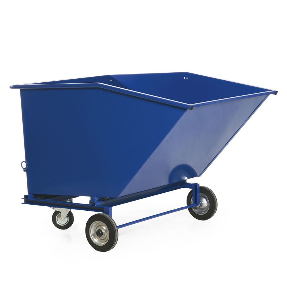Rotauro Blechkasten Wagen mit 600 Liter Inhalt und Vollgummireifen RAL 5010 Produktbild Rotauro Blechkasten Wagen mit 600 Liter Inhalt und Vollgummireifen RAL 5010