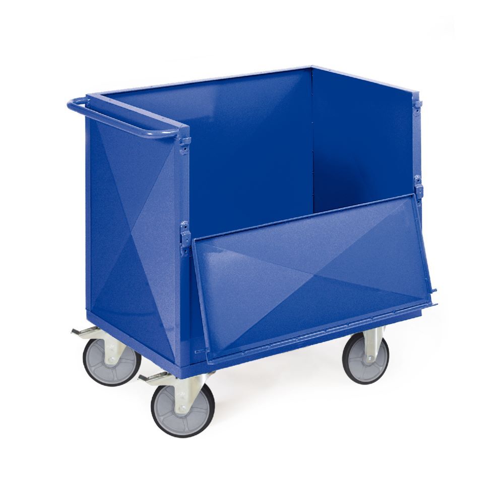 Rotauro Blechwandwagen 1 Längswand halb abklappbar Last bis 600 kg 1000 x 700 mm Produktbild Rotauro Blechwandwagen 1 Längswand halb abklappbar Last bis 600 kg 1000 x 700 mm