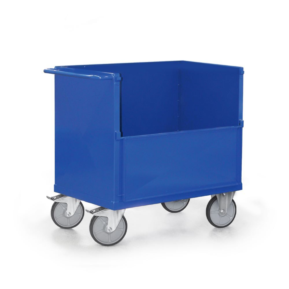 Rotauro Blechwandwagen 1 Längswand halb abklappbar Last bis 600 kg 1000 x 700 mm Produktbild Rotauro Blechwandwagen 1 Längswand halb abklappbar Last bis 600 kg 1000 x 700 mm bild 3