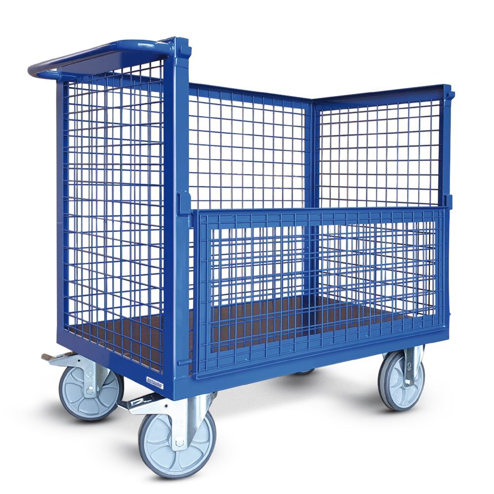 Rotauro Drahtwandwagen mit 1 Längswand halb abklappbar 700 x 1050 x 800 mm Produktbild Rotauro Drahtwandwagen mit 1 Längswand halb abklappbar 700 x 1050 x 800 mm bild 2