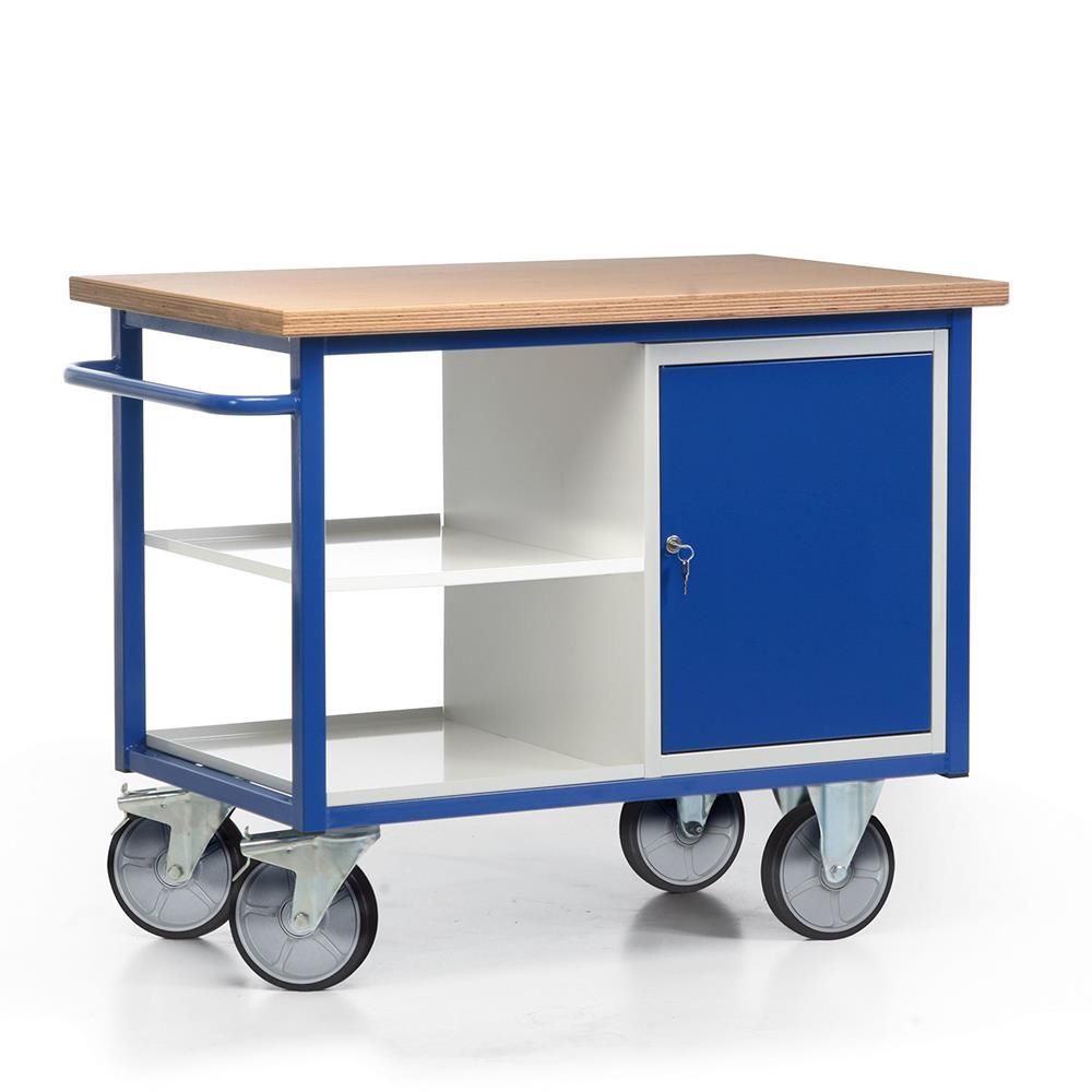 Rotauro Fahrbare Werkbank mit Lagerschrank und Ablage 1130 x 690 mm Produktbild Rotauro Fahrbare Werkbank mit Lagerschrank und Ablage 1130 x 690 mm