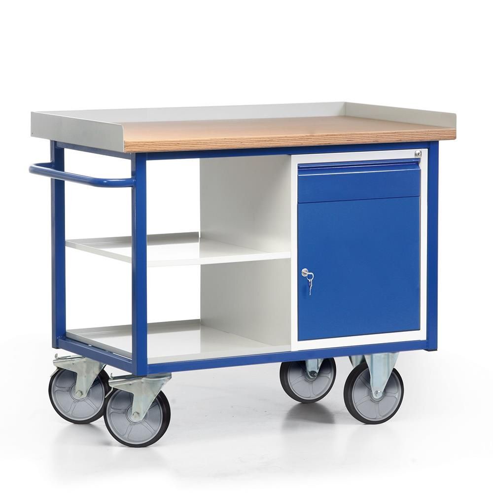 Rotauro Fahrbare Werkbank mit Zwischenablage und Arbeitsplatte 1130 x 690 mm Produktbild Rotauro Fahrbare Werkbank mit Zwischenablage und Arbeitsplatte 1130 x 690 mm