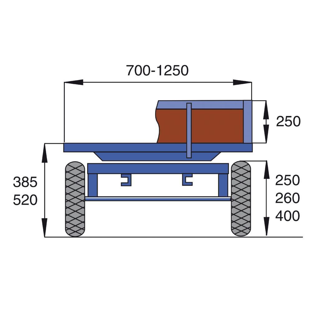 Rotauro Handpritschenwagen bis 750 kg mit Lufträdern Ladefläche 1000 x 700 mm Produktbild Rotauro Handpritschenwagen bis 750 kg mit Lufträdern Ladefläche 1000 x 700 mm bild 4