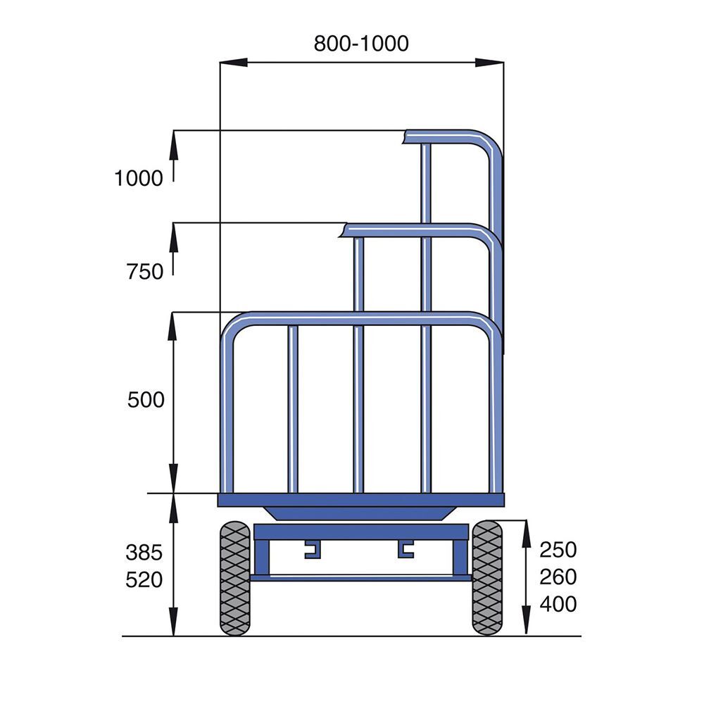 Rotauro Handpritschenwagen bis 1000 kg mit Stirnwänden 1000 mm 2000 x 1000 mm Produktbild Rotauro Handpritschenwagen bis 1000 kg mit Stirnwänden 1000 mm 2000 x 1000 mm bild 3