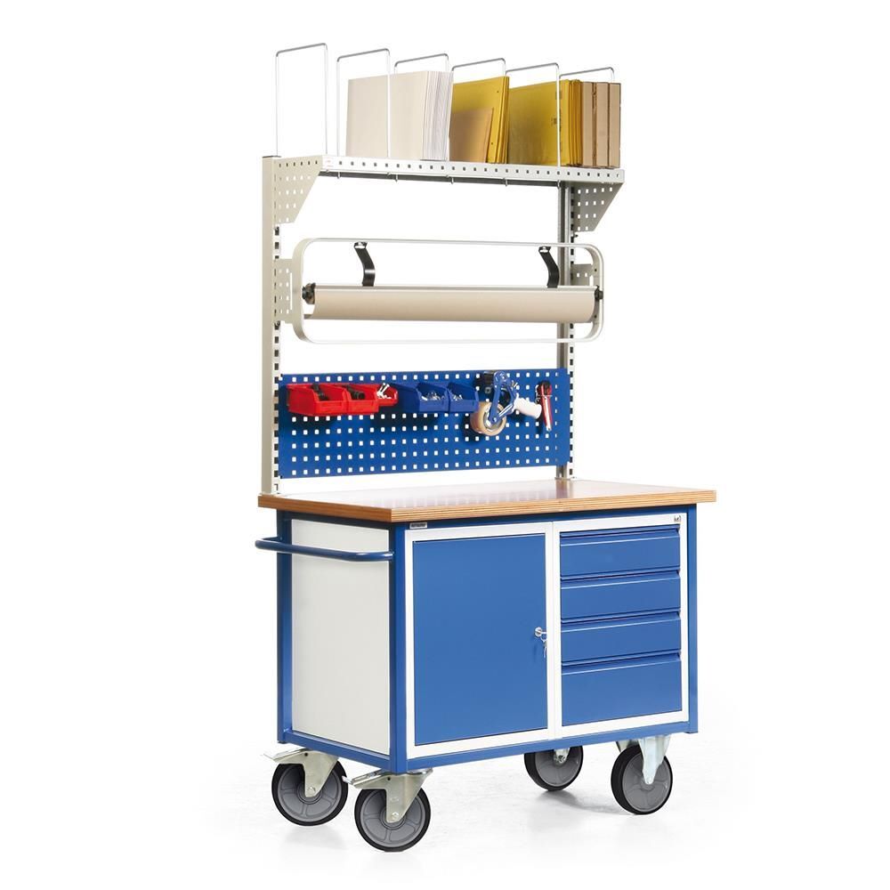 Rotauro Werkstattwagen Packstation fahrbar mit Multiwandaufbau Arbeitshöhe 935 mm Produktbild Rotauro Werkstattwagen Packstation fahrbar mit Multiwandaufbau Arbeitshöhe 935 mm