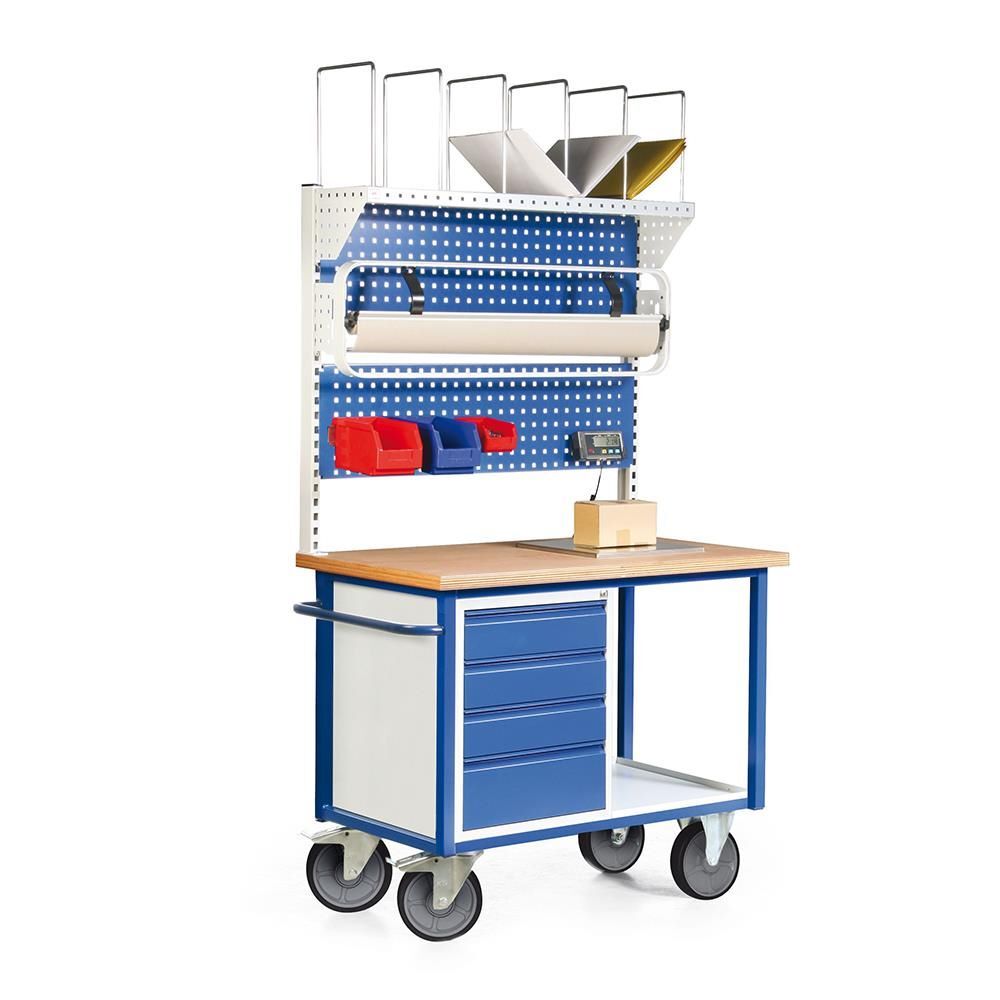 Rotauro Werkstattwagen Packstation fahrbar mit Multiwandaufbau Breite 1130 mm Produktbild Rotauro Werkstattwagen Packstation fahrbar mit Multiwandaufbau Breite 1130 mm