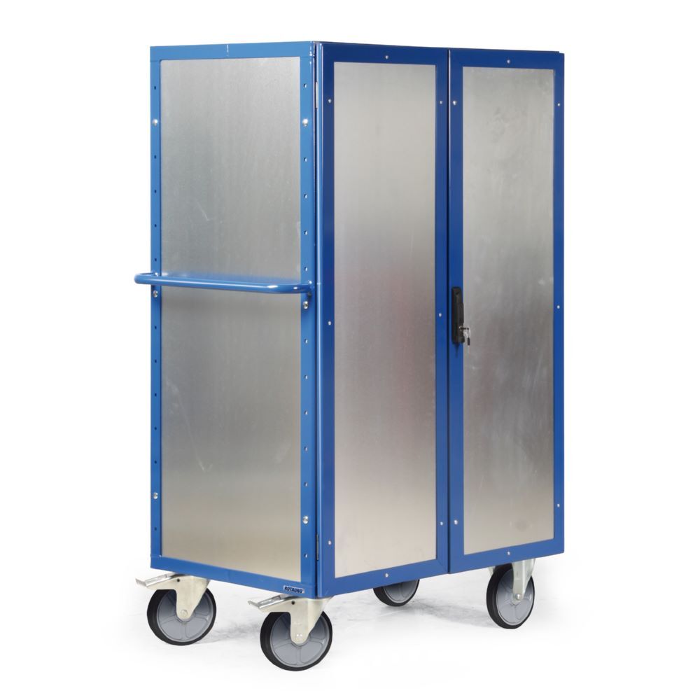 Rotauro Schrankwagen mit Lenkrollen und Bockrollen Blechverkleidung 1200 x 800 mm Produktbild Rotauro Schrankwagen mit Lenkrollen und Bockrollen Blechverkleidung 1200 x 800 mm