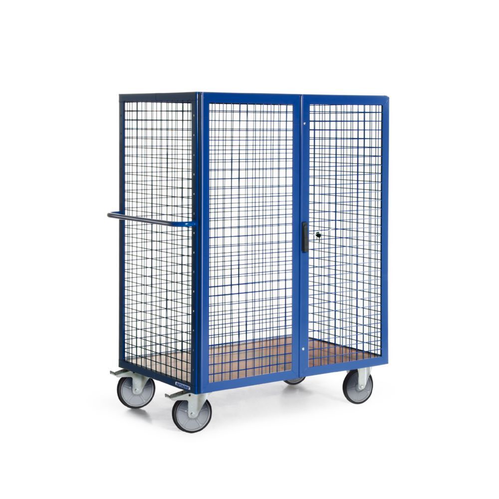 Rotauro Schrankwagen aus Multiplex 1000 x 700 mm Gitterverkleidung RAL 5010 Produktbild Rotauro Schrankwagen aus Multiplex 1000 x 700 mm Gitterverkleidung RAL 5010