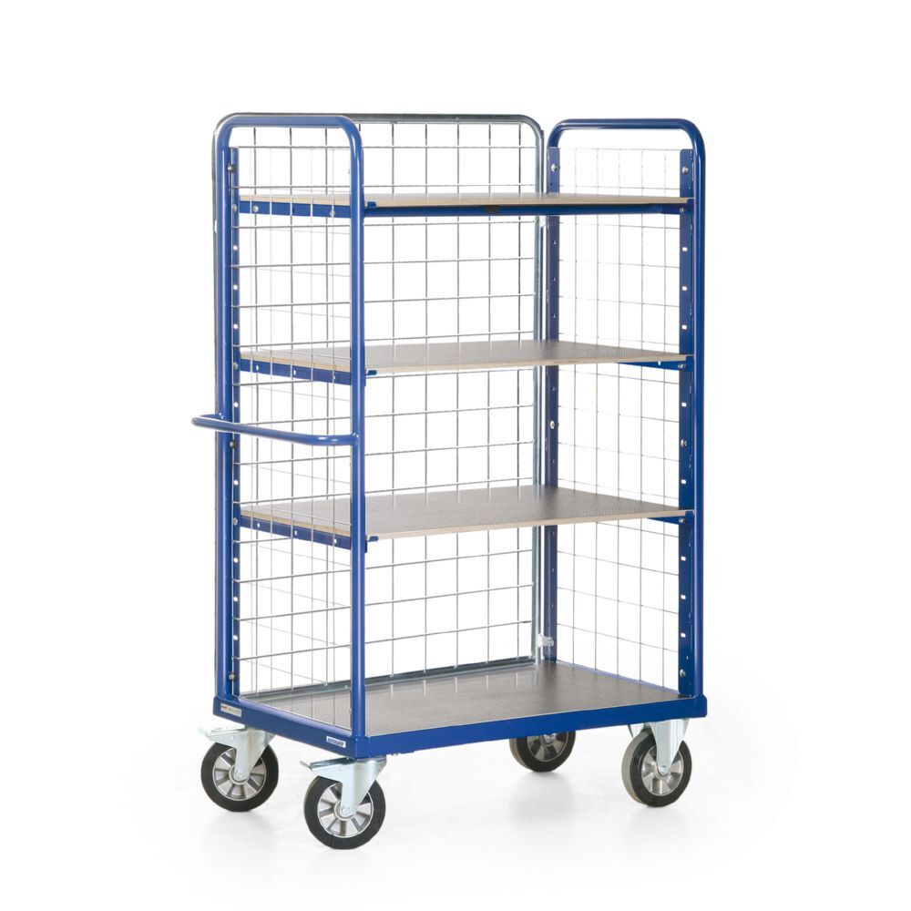 Rotauro Schwerlast Etagenwagen 4 Ladeflächen je 200 kg 1790 x 800 x 1800 mm RAL 5010