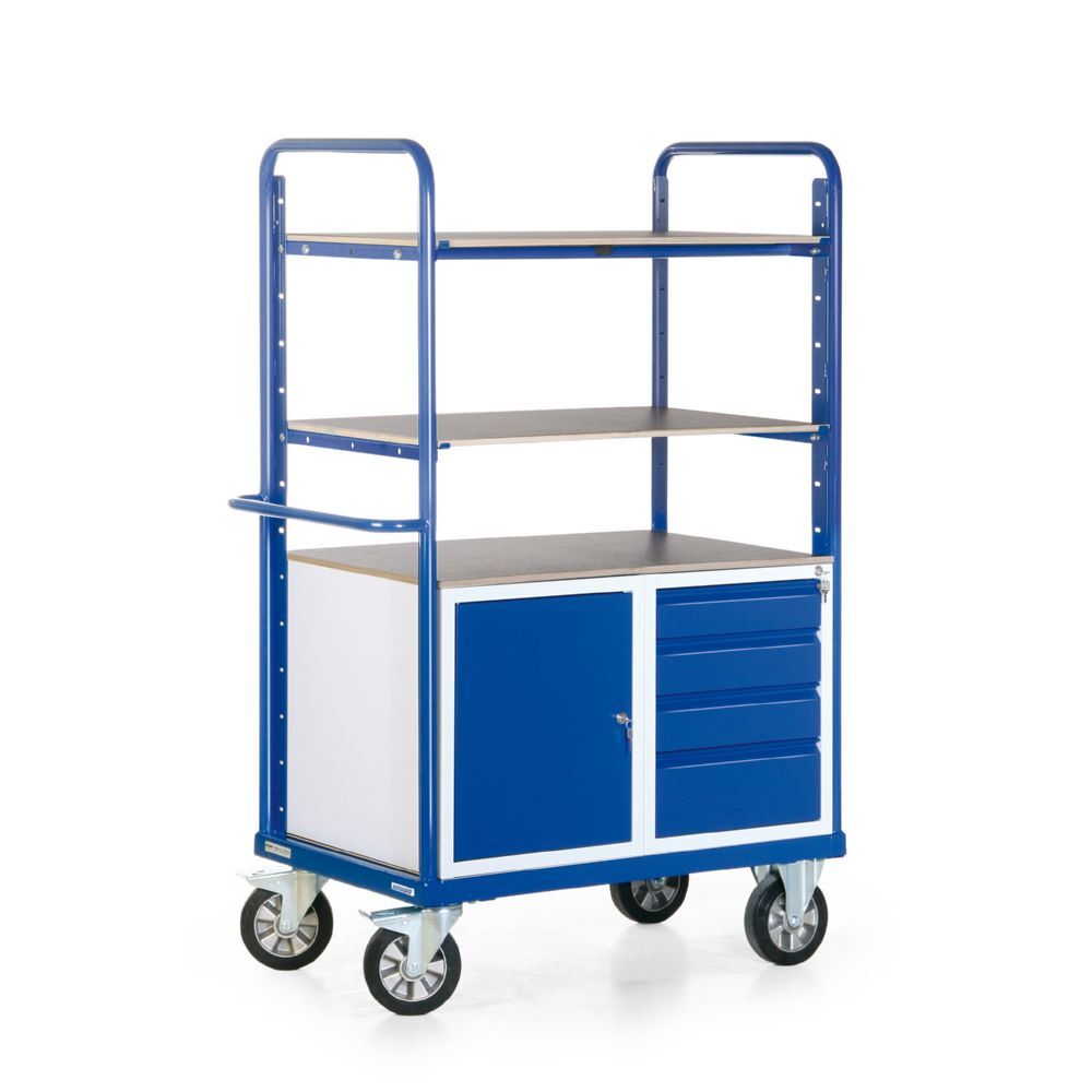 Rotauro Schwerlast Etagenwagen Traglast 1200 kg 4 x Ladefläche 1000 x 700 mm Produktbild Rotauro Schwerlast Etagenwagen Traglast 1200 kg 4 x Ladefläche 1000 x 700 mm bild 2